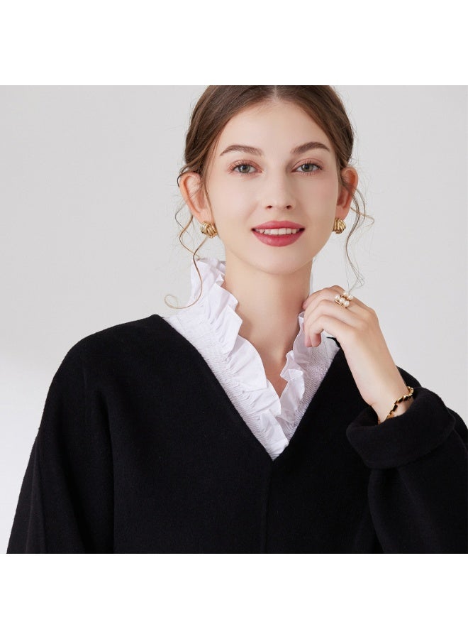 False Collar Detachable Elegant Half Shirt Blouse False Collar Elegant Ruffle Stand Type for Women - Image 2